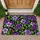 Purple Flower And Green Leaf Botanical Motifs For A Bold Colorful Home Entryway Doormat - 1