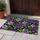 Purple Flower And Green Leaf Botanical Motifs For A Bold Colorful Home Entryway Doormat - 4
