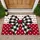 Red Plaid Bow and Heart Motif for Valentine Season and Cozy Home Entryway Styling Doormat - 1