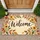 Autumn Leaves with Welcome Script for a Cozy Harvest Season Home Entryway Style Doormat - 1