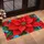 Red Poinsettia on Bright Blue for Christmas Cheer and Festive Seasonal Entryway Style Doormat - 2