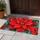 Red Poinsettia on Bright Blue for Christmas Cheer and Festive Seasonal Entryway Style Doormat - 4