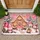 Pink Gingerbread House with Gnomes and Snowmen for Cozy Christmas Winter Cheer Doormat - 1