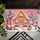 Pink Gingerbread House with Gnomes and Snowmen for Cozy Christmas Winter Cheer Doormat - 5