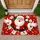 Cartoon Santa Emerging Through Red Tiles for Christmas Holiday Cheer Doormat - 1