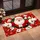 Cartoon Santa Emerging Through Red Tiles for Christmas Holiday Cheer Doormat - 2