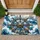 Nautical Ship Wheel Over Ocean Waves for Coastal Entryway Style and Seafaring Homes Doormat - 1