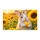 White Rabbit Holding a Golden Heart Among Sunflowers for Cozy Cottage Living Style Doormat - 6