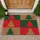 Red Green And Brown Christmas Tree Blocks For Cozy Holiday Home Decorating Doormat - 1
