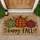 Autumn Pumpkin Trio with Happy Fall Greeting for Cozy Farmhouse Entryway Decor Doormat - 1