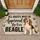 Beagle Approval Quote with Friendly Hound Portrait for Dog Lovers and Entryway Style Doormat - 1