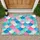 Mermaid Scale Turquoise Pink And Gold Shimmer For Coastal Bathroom And Beach Home Decor Doormat - 1