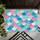 Mermaid Scale Turquoise Pink And Gold Shimmer For Coastal Bathroom And Beach Home Decor Doormat - 5