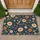 Navy Blue Country Wildflower Blooms For Cozy Cottage Entryway And Garden Home Style Doormat - 1