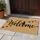 Black Cat Welcome Script with Paw Prints for Cozy Cat Lover Entryway and Home Style Doormat - 4
