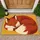 Curled Sleeping Red Fox on Golden Ochre for Cozy Woodland-Inspired Home Interiors Doormat - 1