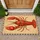 Bright Red Crawfish on Rustic Plaid for Southern Kitchen Charm and Country Home Style Doormat - 1