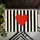 Black And Ivory Stripes With Red Heart For A Bold Everyday Entryway Style Classic Doormat - 5