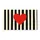 Black And Ivory Stripes With Red Heart For A Bold Everyday Entryway Style Classic Doormat - 6