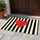 Black And Ivory Stripes With Red Heart For A Bold Everyday Entryway Style Classic Doormat - 4