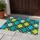 Teal And Lime Quatrefoil Motifs For A Colorful Modern Entryway, Contemporary Home Doormat - 4