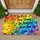 Rainbow Sun and Floral Encouragement for a Cheerful, Positive Everyday Home Entryway Doormat - 1