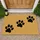 Black Paw Prints on Golden Tan for Pet Lovers and Welcoming Everyday Home Entryways Doormat - 1