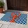 Red Lobster on Nautical Blue Stripes for Coastal Homes and Seaside Inspired Living Doormat - 4