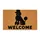 Black Poodle Silhouette with Welcome Lettering for Cheerful Dog-Loving Home Entries Doormat - 6