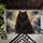 Glowing-Eyed Black Cat Portrait for Cozy Pet-Loving Homes, Feline Fans and Cat Lovers Doormat - 5
