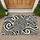 Black And White Ornamental Turtle Motif For Coastal Entryway Style And Nature Lovers Doormat - 1
