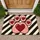 Valentine Heart Paw Print With Bold Stripes for Pet Lovers and Romantic Homes Doormat - 1