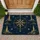 Antique Compass Rose And Lighthouse Scene For Nautical Coastal Home Style Doormat - 1