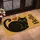 Black Curled Cat and Red Heart for Cozy Pet-Loving Homes and Cat Enthusiasts Doormat - 2