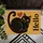 Black Curled Cat and Red Heart for Cozy Pet-Loving Homes and Cat Enthusiasts Doormat - 5