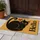 Black Curled Cat and Red Heart for Cozy Pet-Loving Homes and Cat Enthusiasts Doormat - 4