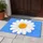Oversized White Chrysanthemum on Fresh Blue for Cheerful Everyday Home Entryways Doormat - 4