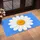 Oversized White Chrysanthemum on Fresh Blue for Cheerful Everyday Home Entryways Doormat - 2