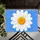 Oversized White Chrysanthemum on Fresh Blue for Cheerful Everyday Home Entryways Doormat - 5