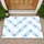 Blue Geometric Floral Motifs for Calm Contemporary Entryways and Kitchen Spaces Doormat - 1
