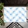 Blue Geometric Floral Motifs for Calm Contemporary Entryways and Kitchen Spaces Doormat - 5