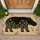 Black Hippo Wildflower Silhouette for Nature Loving Homes and Animal Lovers Gift Idea Doormat - 1