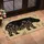 Black Hippo Wildflower Silhouette for Nature Loving Homes and Animal Lovers Gift Idea Doormat - 2