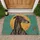 Vintage Greyhound Portrait with Golden Halo for Timeless Dog-Loving Entryway Style Doormat - 1