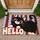 Playful Black Cat With HELLO Lettering for Cheerful Everyday Entryway Decorating Doormat - 1