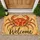 Red Crab Welcome Coastal Entryway Accent for Beach House Guests and Ocean Lovers Doormat - 1