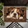 British Bulldog Peeking Through Rustic Timber for Cozy Dog Lover Home Entryway Decor Doormat - 5