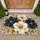 Navy Ivory Gold Floral Bouquet for Elegant Home Entryway Style Doormat - 1