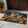 Two Tabby Kittens Peeking From Rustic Wood, Cozy Autumn Home Accent for Cat Lovers Doormat - 4