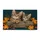 Two Tabby Kittens Peeking From Rustic Wood, Cozy Autumn Home Accent for Cat Lovers Doormat - 6